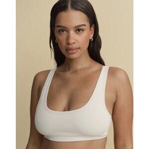 MATE the Label Organic Comfort Scoop Bralette Bone Medium Casual Lounge Cotton